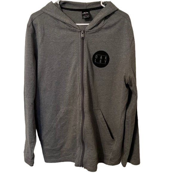 Oakley Other - Oakley Large Grey Black Long Sleeve Hoodie Coupe Regular Fit Spring Athleisure